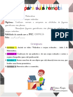 Aula Remota Sobre Poliedros e Corpos Redondos