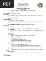 Lesson Plan in Statistics and Probability November 5, 2019