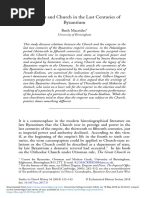 Ruth Macrides, Emperor and Church in The Last Centuries of Byzantium, Studies in Church History 54 (2018) 123-143