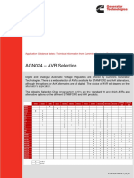 AGN024 - AVR Selection: Application Guidance Notes: Technical Information From Cummins Generator Technologies