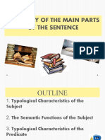 Typology of The Main Parts of The Sentence