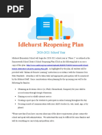 Idlehurst Reopening Plan 2020-2021