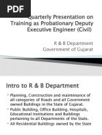 Quarterly Presentation On Training As Probationary Deputy Executive Engineer (Civil)