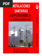 SEMANA 12 - INSTALACIONES - EQUIPO DE BOMBEO en Un Edificio Multifamiliar