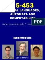 Formal Languages, Automata and Computability: WWW - Cs.cmu - Edu/ Emc/flac09