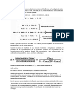 El Acetato de Metilo Se Produce Mediante Ia Reacción de Esterificacion en Fase Liquida de Ácido Acético