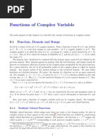 Functions of Complex Variable: Function, Domain and Range