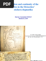 Tradition and Continuity of The Melos in The Octoechos' Stichera Dogmatika