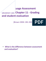 Language Assessment Session 10: Chapter 11 - Grading and Student Evaluation