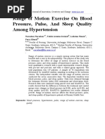 2 RANGE OF MOTION EXERCISE ON BLOOD PRESSURE, PULSE, AND SLEEP QUALITY - Done