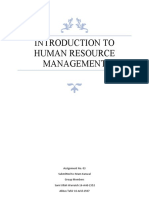 Introduction To Human Resource Management