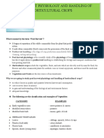 Post Harvest Physiology and Handling of Horticultural Crops