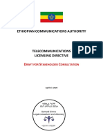 Ethiopian Communications Authority: Raft For Takeholder Onsultation