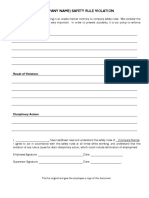 Safety Violation Form PDF