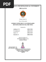 Visvesvaraya Technological University Belgaum: Energy Efficient Cluster Based Routing Protocol For Wsns