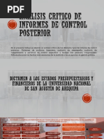 Analisis Critico de Informes de Control Posterior