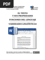 2-El Texto y Sus Propiedades + Funciones Del Lenguaje + Variedades Lingüísticas