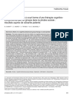 Évaluation Des Effets À Court Terme D'une Thérapie Cognitivo-Comportementale de Groupe Dans La Phobie Sociale: Résultats Auprès de Soixante Patients