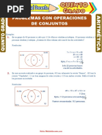 Problemas Con Operaciones de Conjuntos para Quinto Grado de Primaria