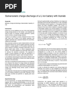 Galvanostatic Charge-Discharge of A Li-Ion Battery With Autolab