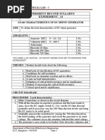 Experiment Beyond Syllabus Experiment - 14: 15eel38 Electrical Lab - I