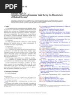 Validating Cleaning Processes Used During The Manufacture of Medical Devices