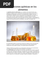 Reacciones Químicas en Los Alimentos