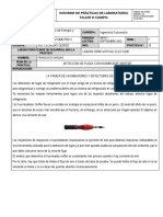 Informe de Prácticas de Laboratorio, Taller O Campo.: Departamento de Energía y Mecánica