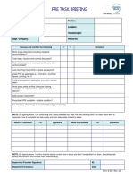 Form No. 937 - Pre Task Briefing Form