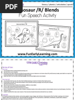 Dinosaur /R/ Blends: Fun Speech Activity