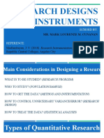 Research Designs and Instruments: Echoed by