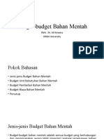 Budget-Budget Bahan Mentah