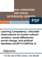 Cultural Variations and Social Differences (Gender)