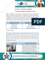 Learning Activity 1 / Actividad de Aprendizaje 1 Evidence: Describing My Kitchen / Evidencia: Describiendo Mi Cocina