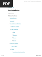 Synthesis Basics: by Beau Sievers