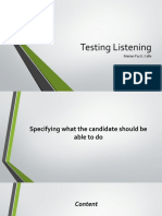 Testing Listening: Marian Paz E. Callo