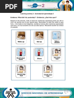 Learning Activity 2 / Actividad de Aprendizaje 2 Evidence: What Did I Do Yesterday? / Evidencia: ¿Qué Hice Ayer?