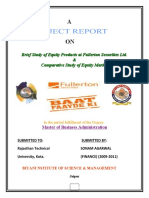 Project Report On Equity