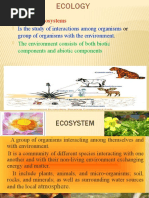 Study of Ecosystems: Is The Study of Interactions Among Organisms Group of Organisms With The Environment