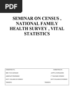 Seminar On Census, National Family Health Survey, Vital Statistics