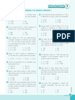 Ficha de Trabajo Problemas Con Números Naturales I