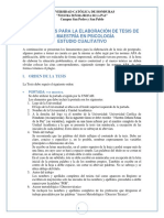 Lineamientos para La Elaboración de Tesis Cualitativa