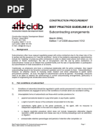 Subcontracting Arrangements: Best Practice Guideline # D1