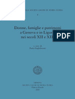 Donne, Famiglie e Patrimoni A Genova e in Liguria Nei Secoli XII e XIII - Paola Guglielmotti - 2020 - 486p