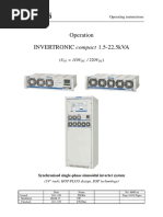 Operation INVERTRONIC Compact 1.5-22.5kVA: Operating Instructions