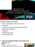 Biology 100 Discoveries in Biology Lecture: 04 Animal Behavior