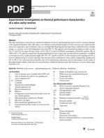 Experimental Investigations On Thermal Performance Characteristics of A Solar Cavity Receiver