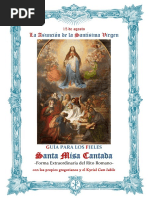 15 de Agosto. Asunción de La Santísima Virgen. Guía de Los Fieles para La Santa Misa Cantada Con Los Propios Gregorianos y Kyrial Cum Iubilo