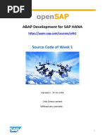 ABAP Development For SAP HANA: Source Code of Week 1