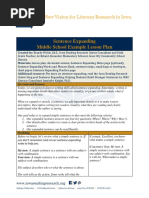 Sentence Expanding Middle School Example Lesson Plan